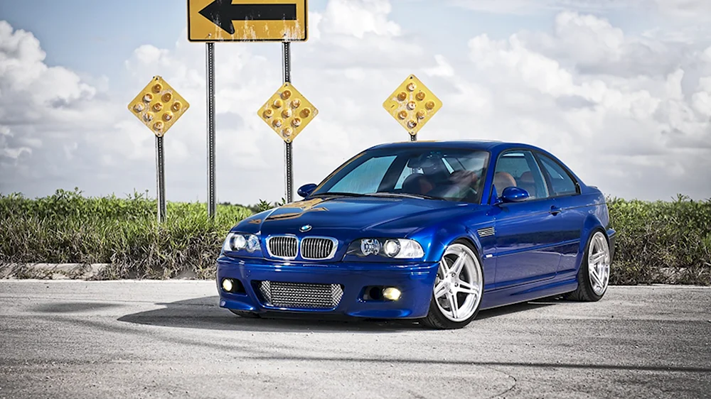 BMW m3 e46 синяя тюнинг