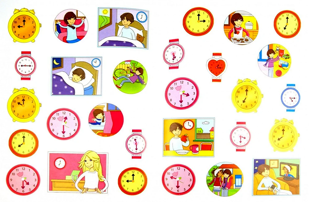 Часы с режимом дня для дошкольников