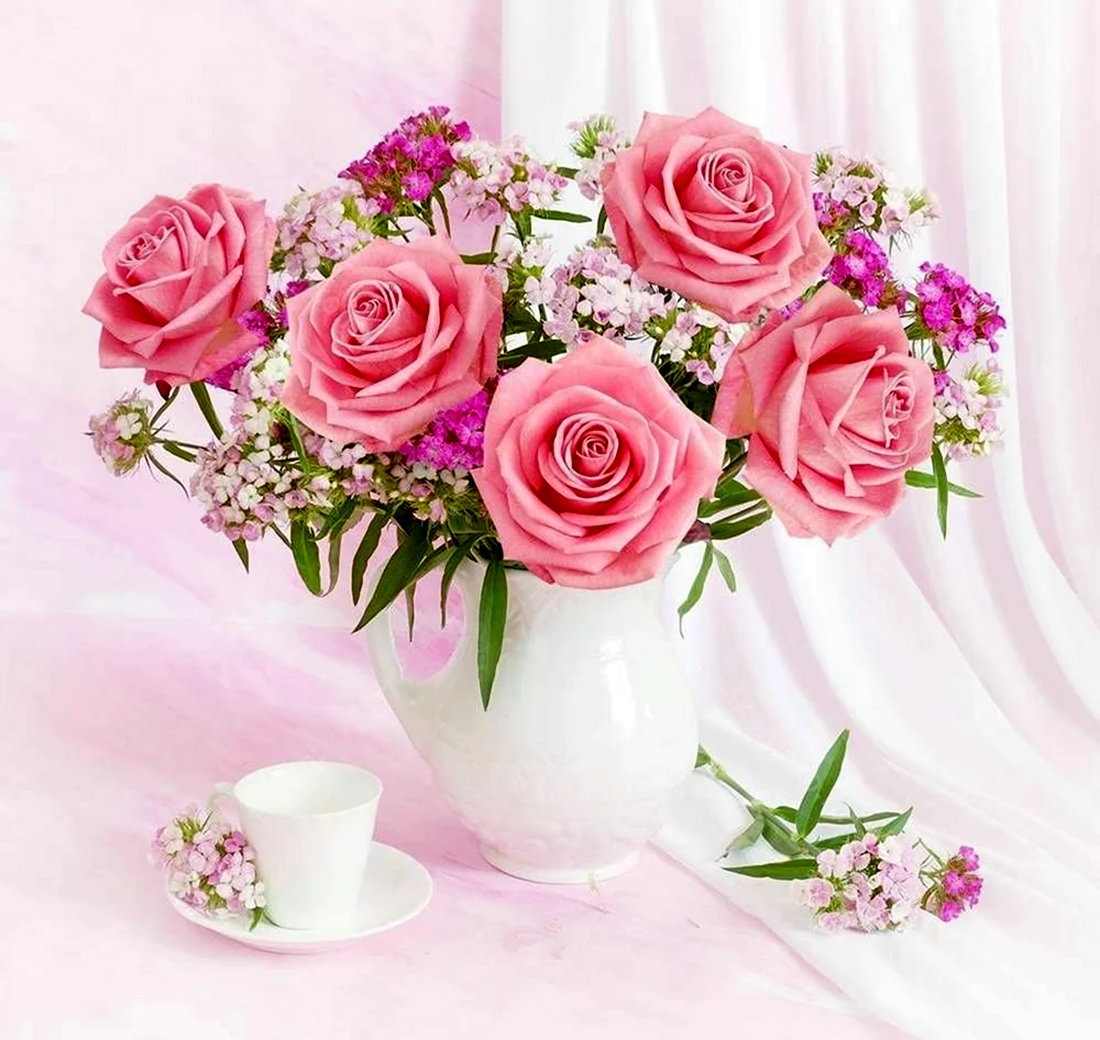 Доброе утро розовые розы