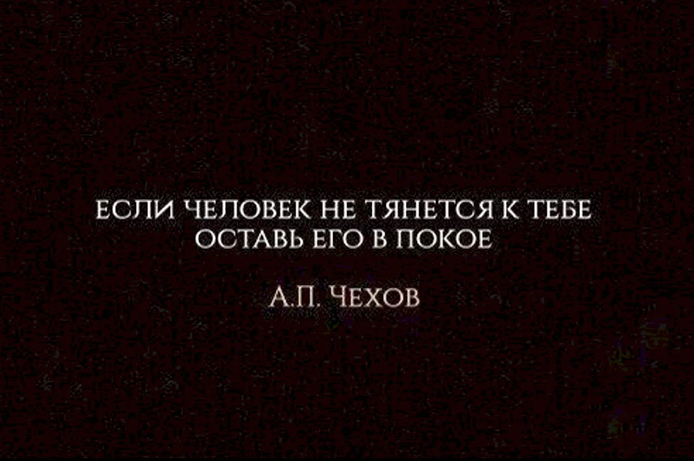 Если человек не тянется к тебе оставь его в покое