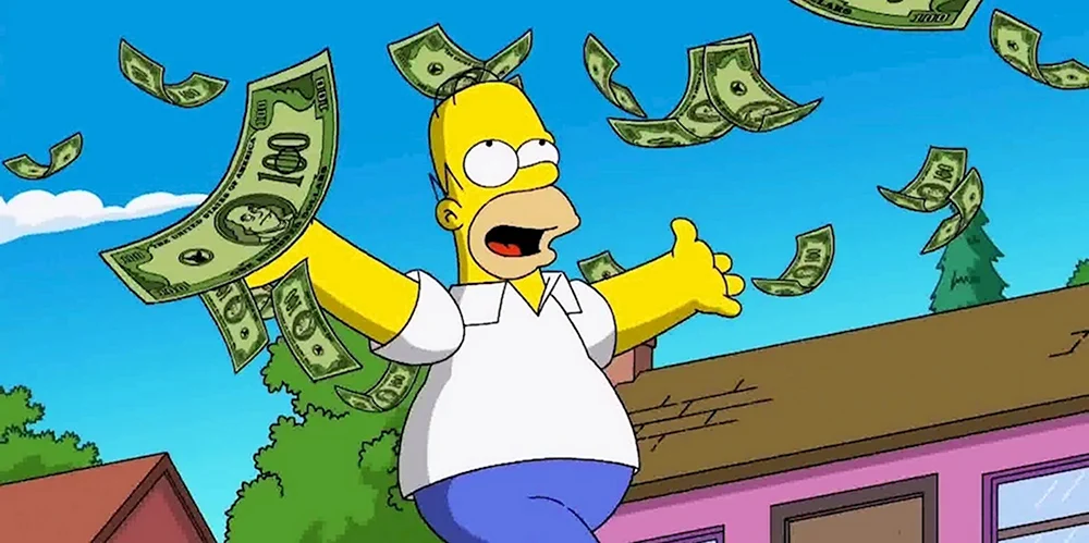 Гомер симпсон с деньгами