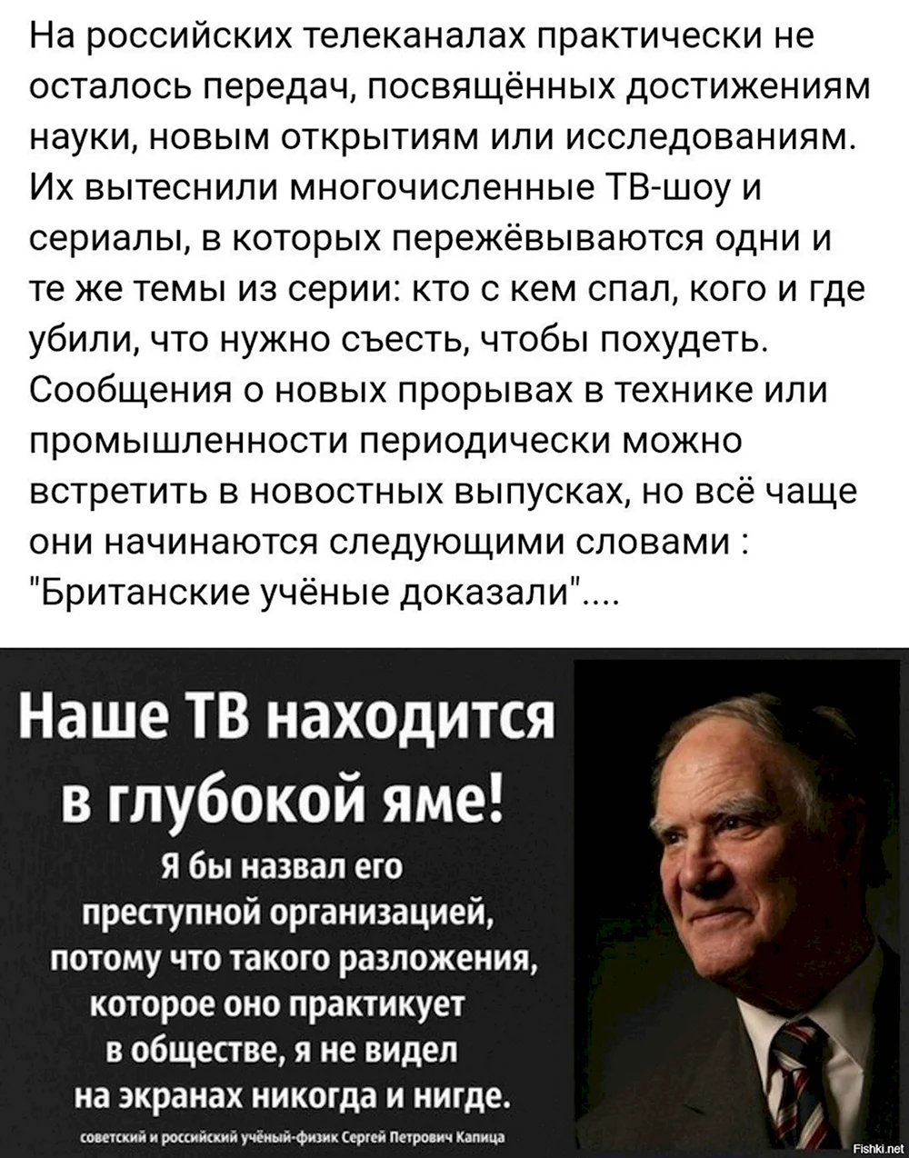 Капица о телевидении