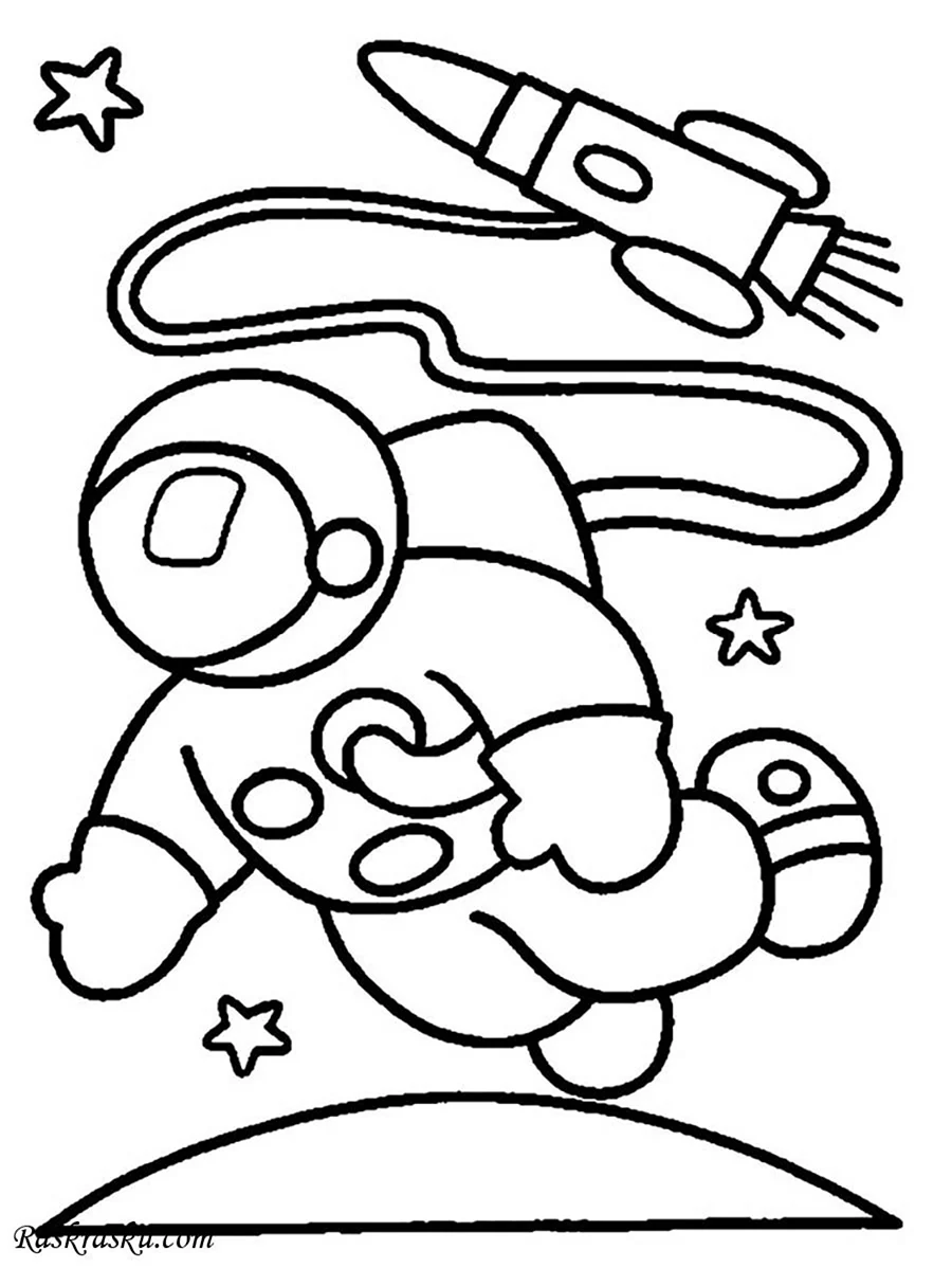 Космонавт раскраска для детей