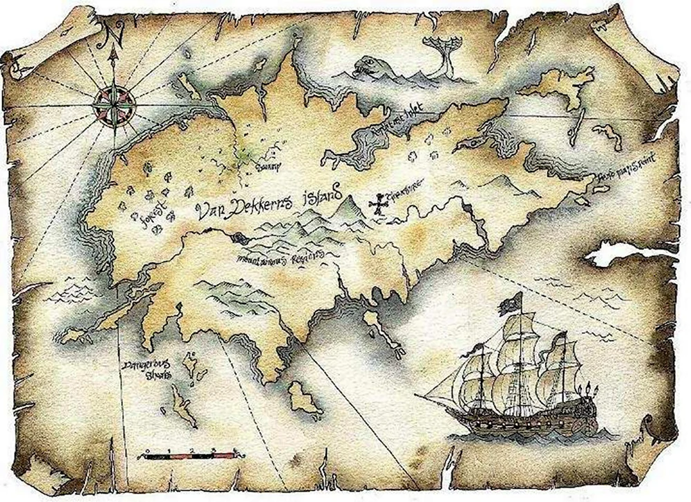 Пираты Карибского моря карта сокровищ