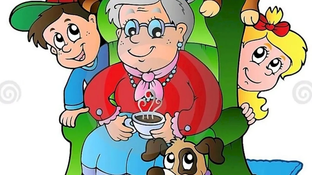 Рисунок бабушки и внука