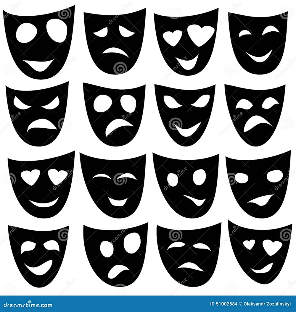 Театральные маски с разными эмоциями
