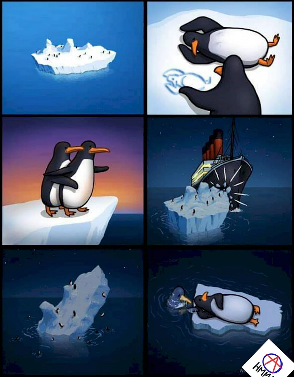 Титаник Айсберг с пингвинами