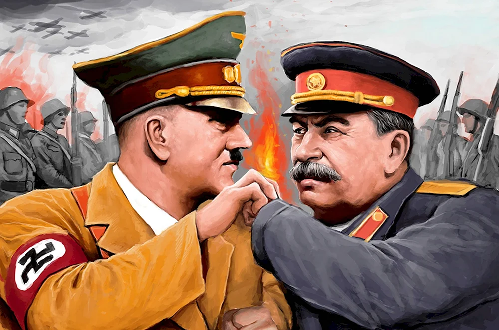 Адольф Гитлер и Иосиф Сталин