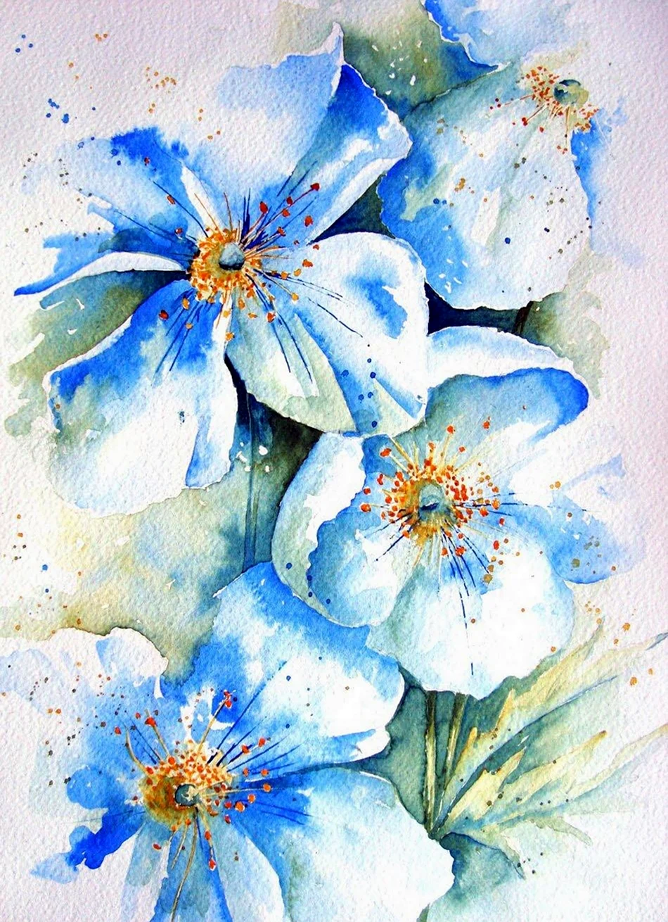 Акварельные цветы художницы Ивон Хэрри