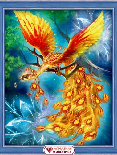 Алмазная живопись картина стразами Жар-птица 40х50 см