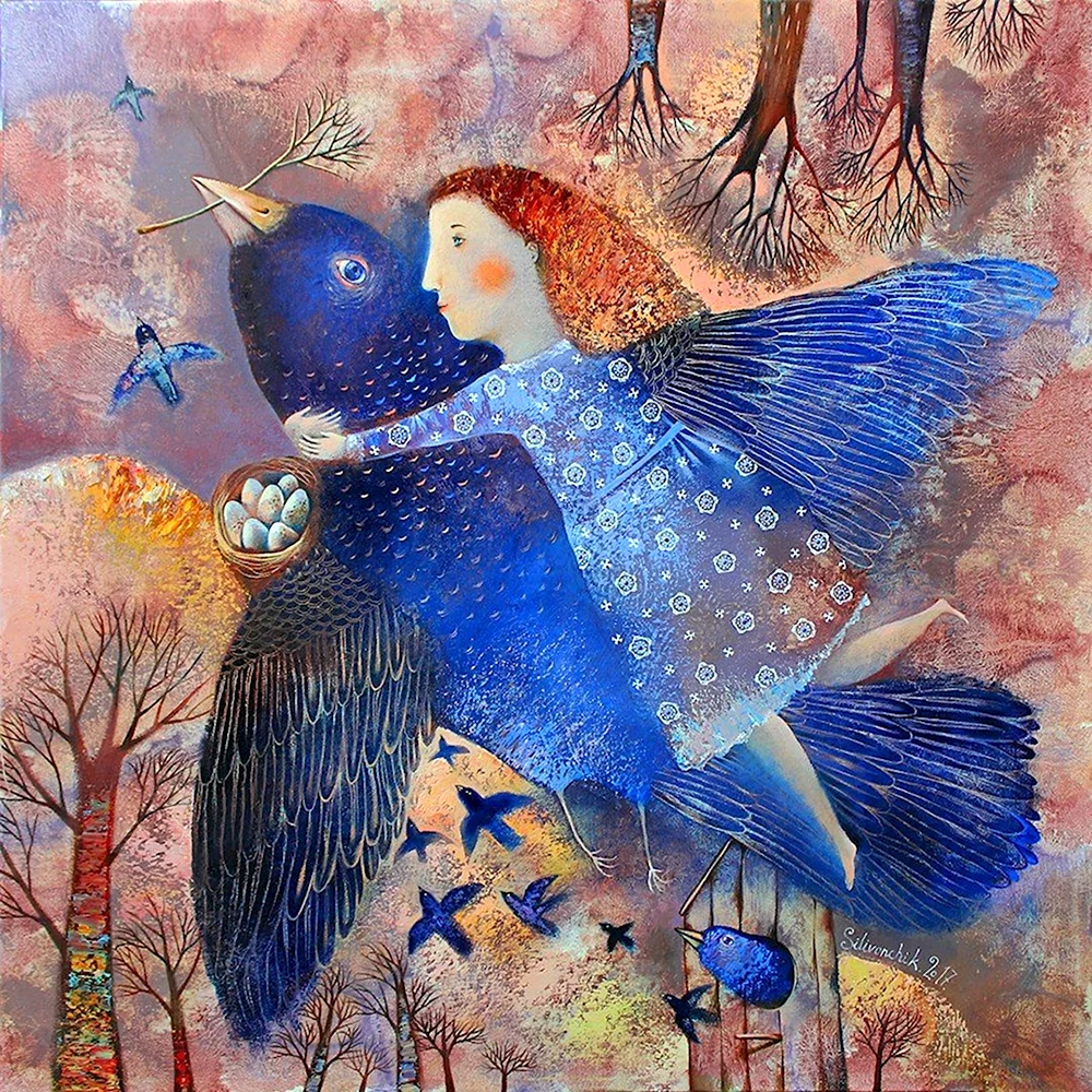 Анна Силивончик картины птицы