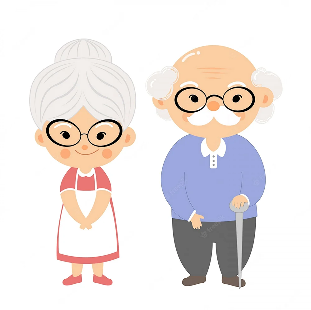 Бабушка и дедушка вектор