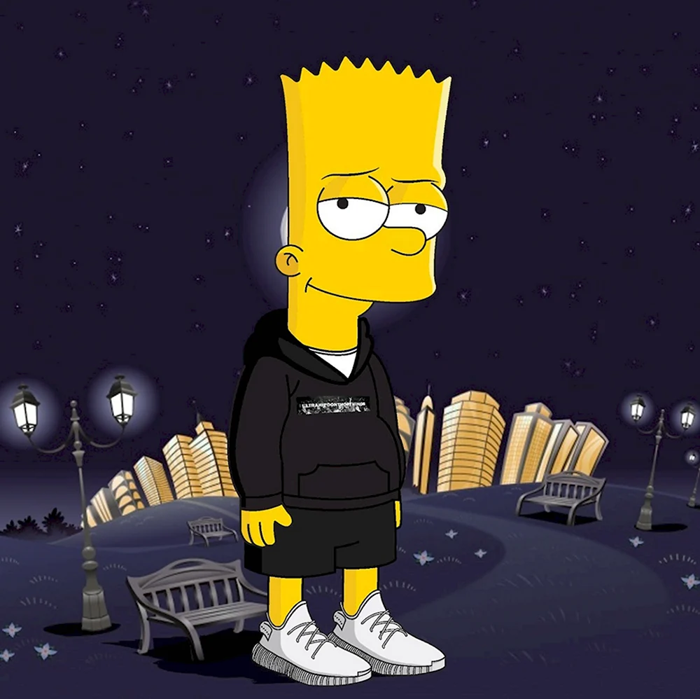 Барт симпсон в черной одежде