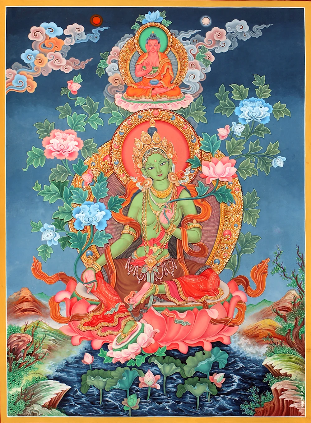 Будда тибетская тханка