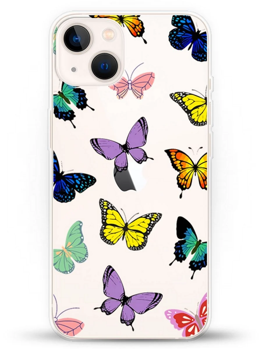 Чехлы на айфон 12 бабочки прозрачные