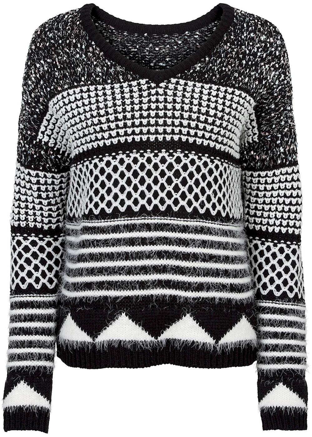 Черно белый свитер