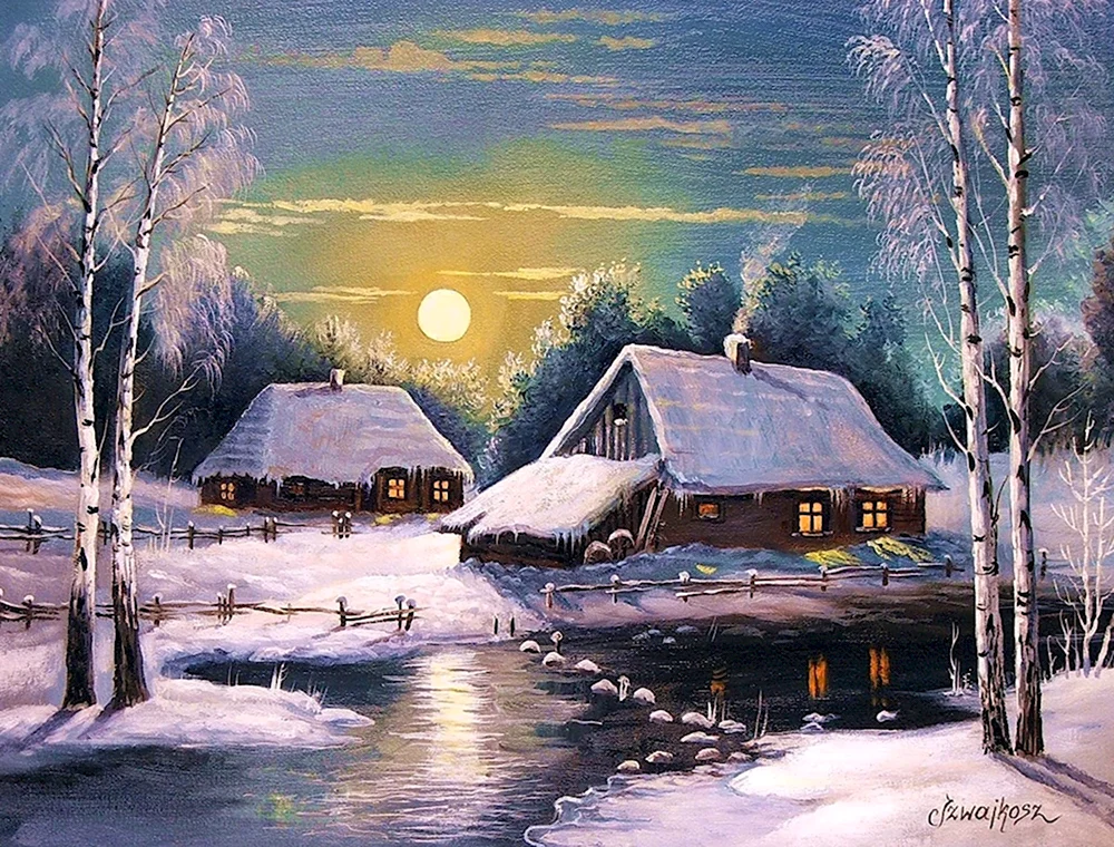 Czeslaw Szwajkosz художник зима