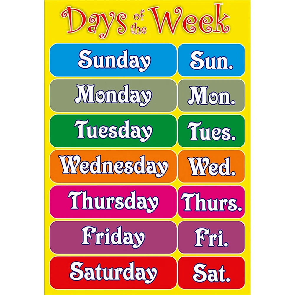 Days of the week