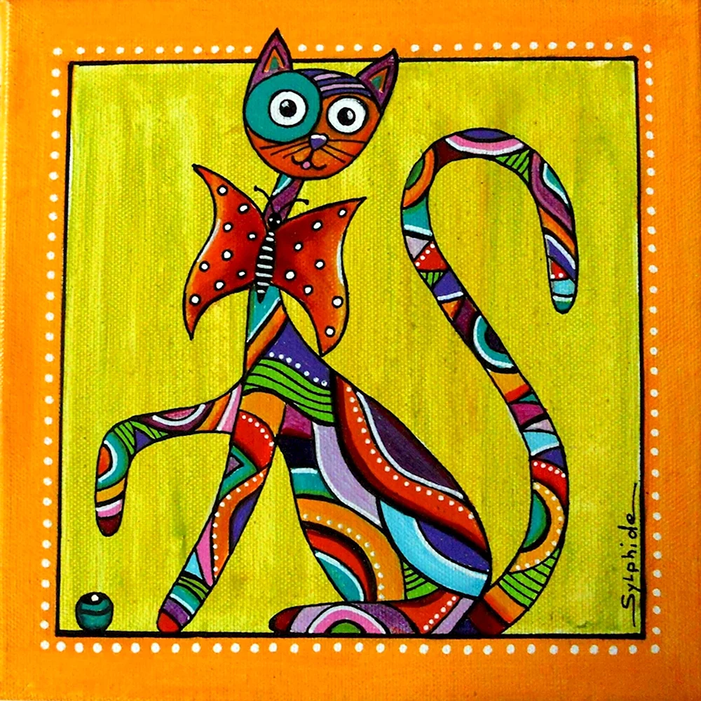 Декоративное рисование коты
