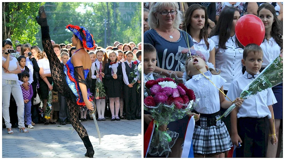 Девочки на школьной линейке