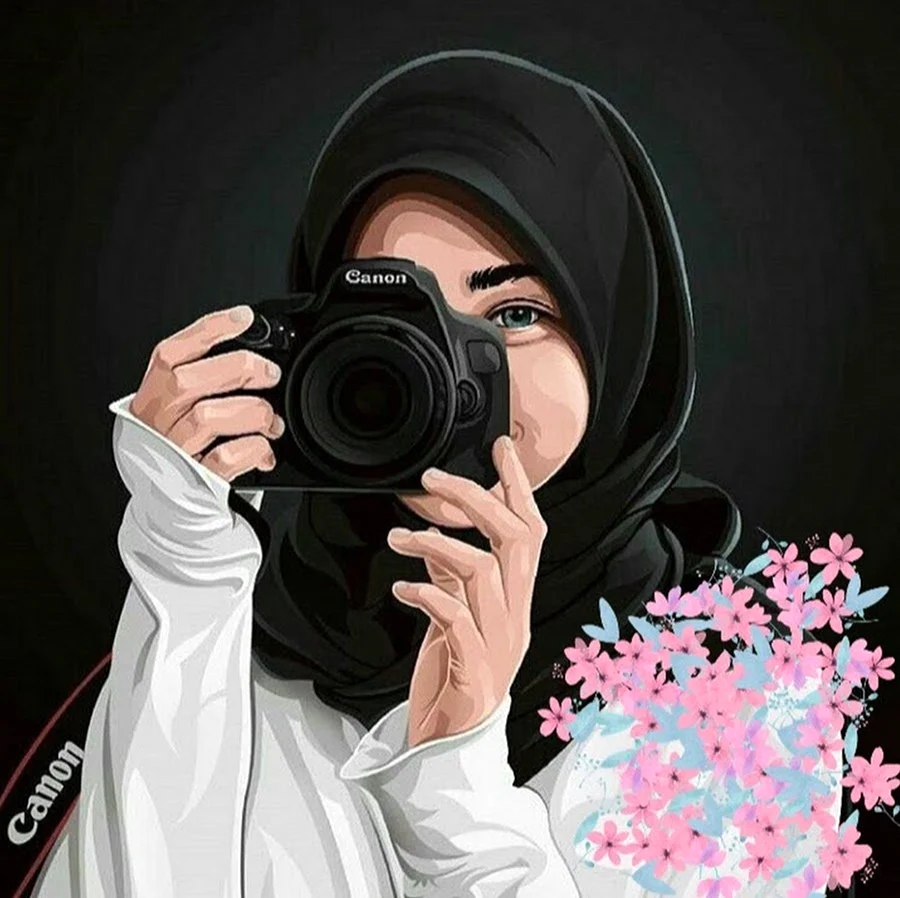 Девушка в хиджабе арт