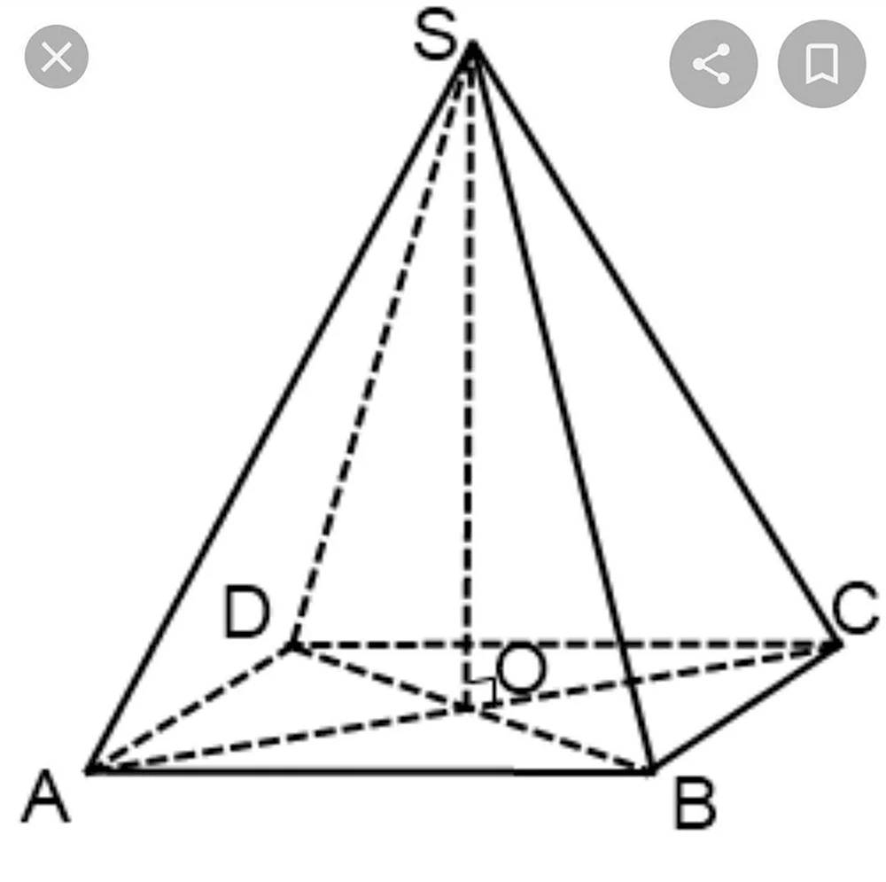 Диагональ основания правильной четырехугольной пирамиды равна