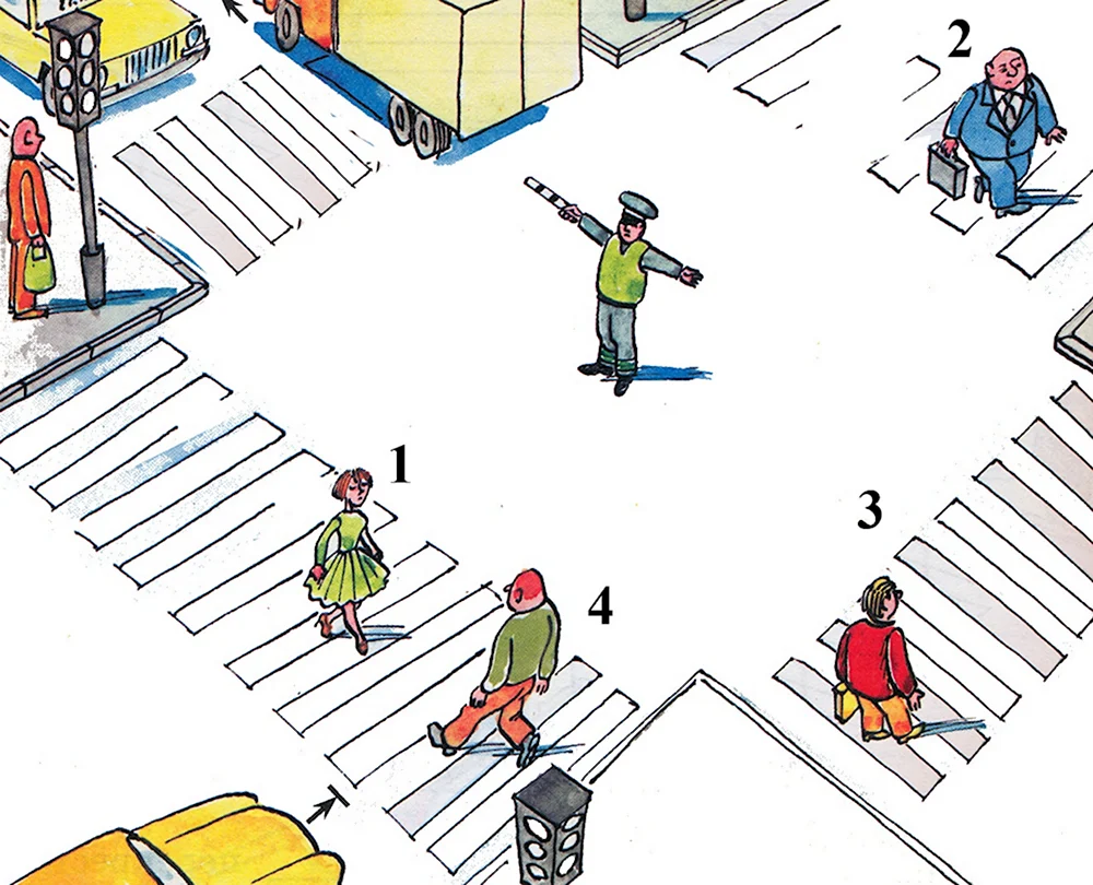 Движения регулировщика для пешеходов