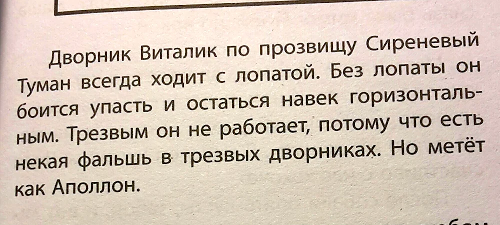 Дворник Виталик по прозвищу сиреневый туман