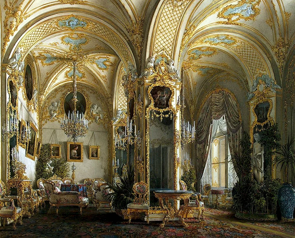 Эдуард Петрович ГАУ 1807-1887 - интерьеры зимнего дворца.