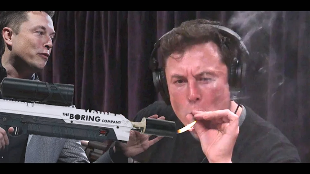 Elon Musk smoking