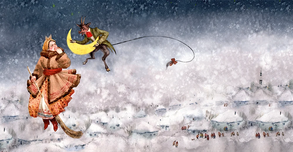 Гоголь ночь перед Рождеством иллюстрации