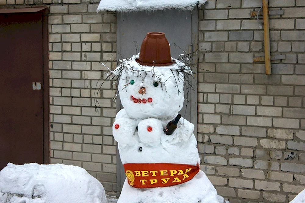 Город снеговиков на улице