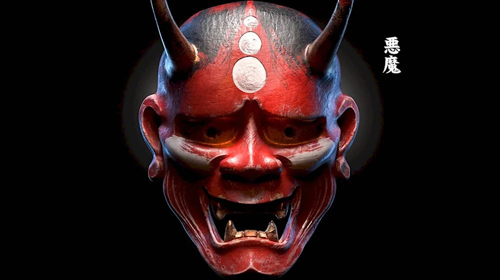Япония маска демона Ханья