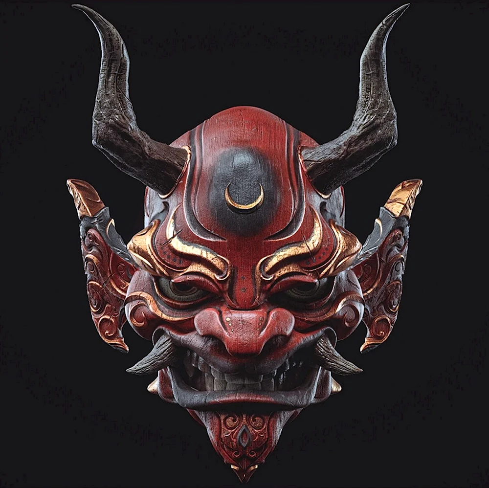 Японская маска Hannya самурая