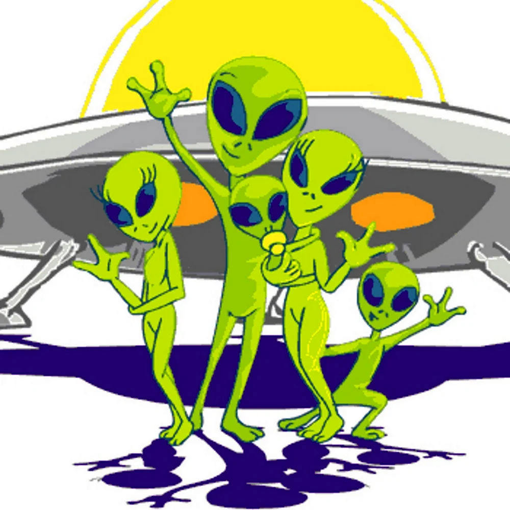 Инопланетянин в НЛО для детей