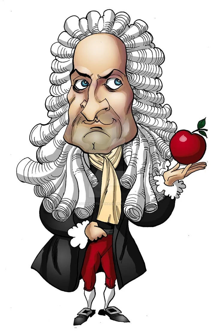 Исаак Ньютон карикатура