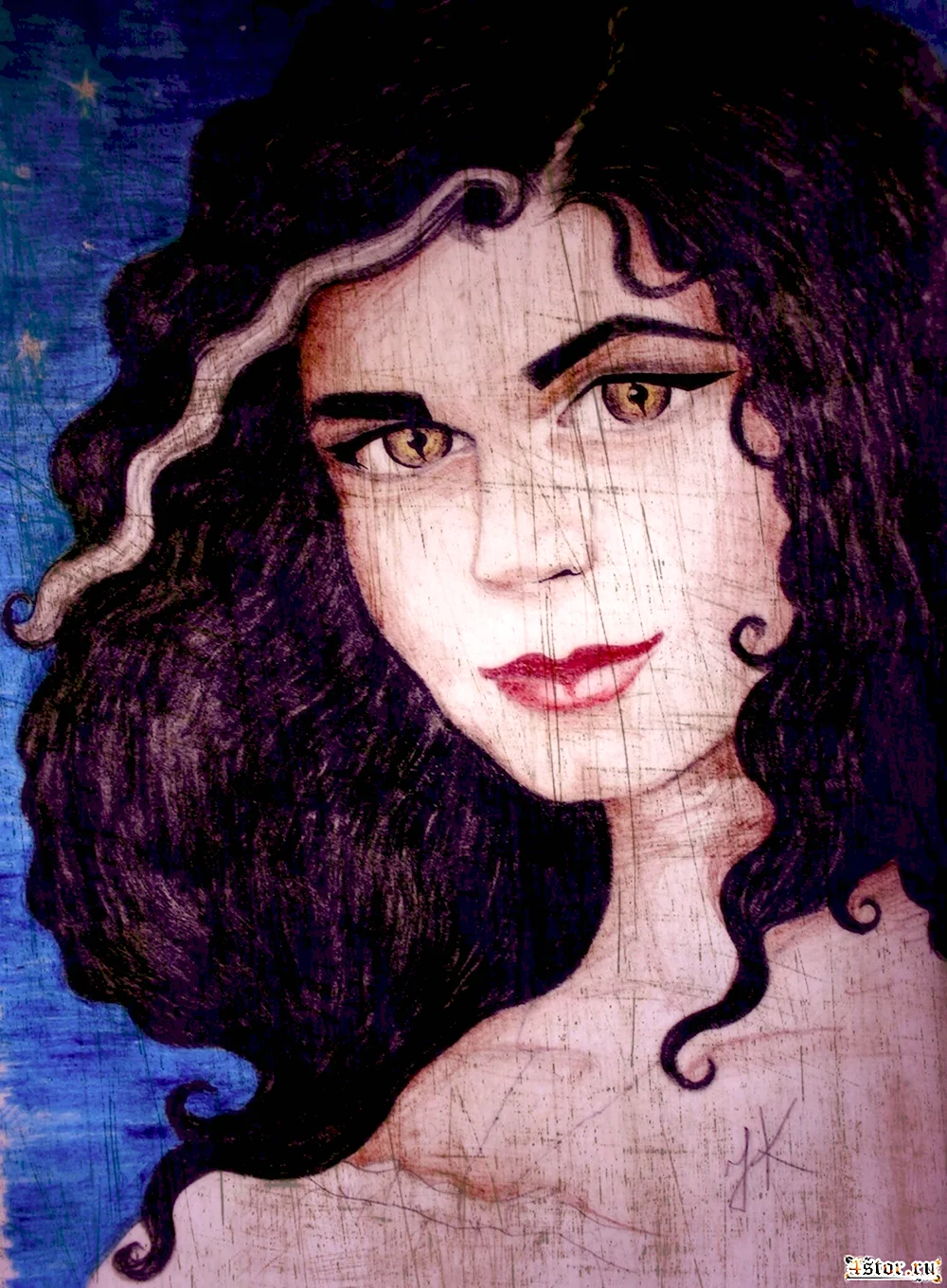 Испанка портрет женщина с распущенными волосами