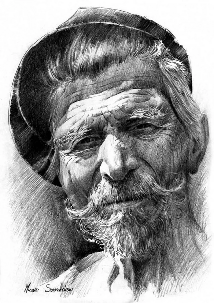 Карандашный портрет старика