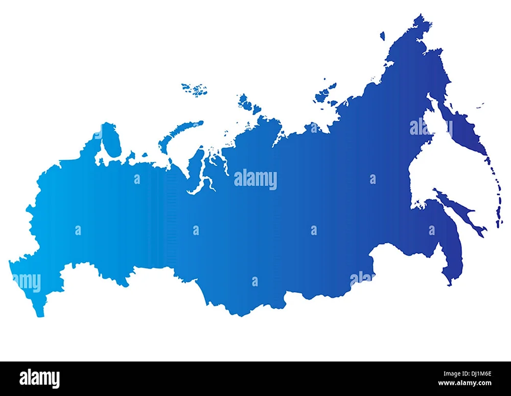 Карта России силуэт