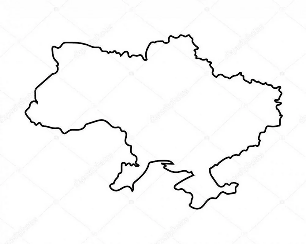 Карта Украины контур