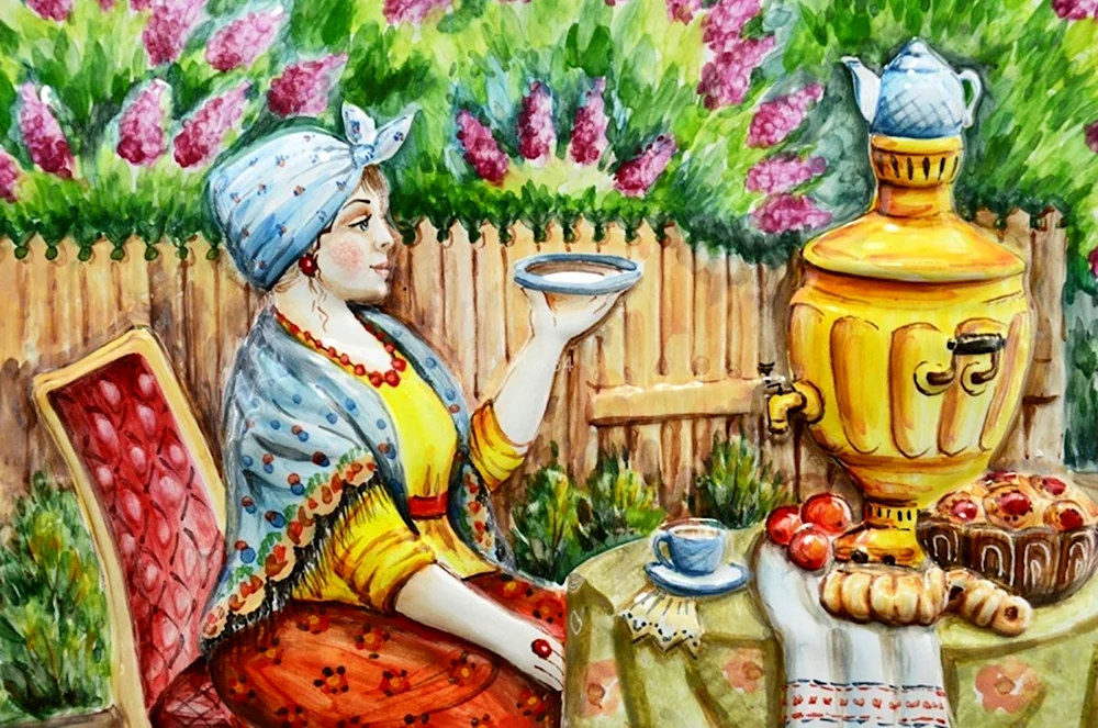 Картина «чаепитие» а.п. Ратушкина