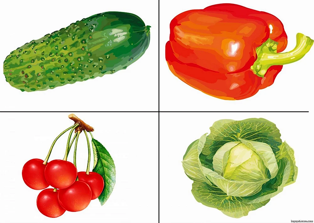 Карточки с изображением овощей
