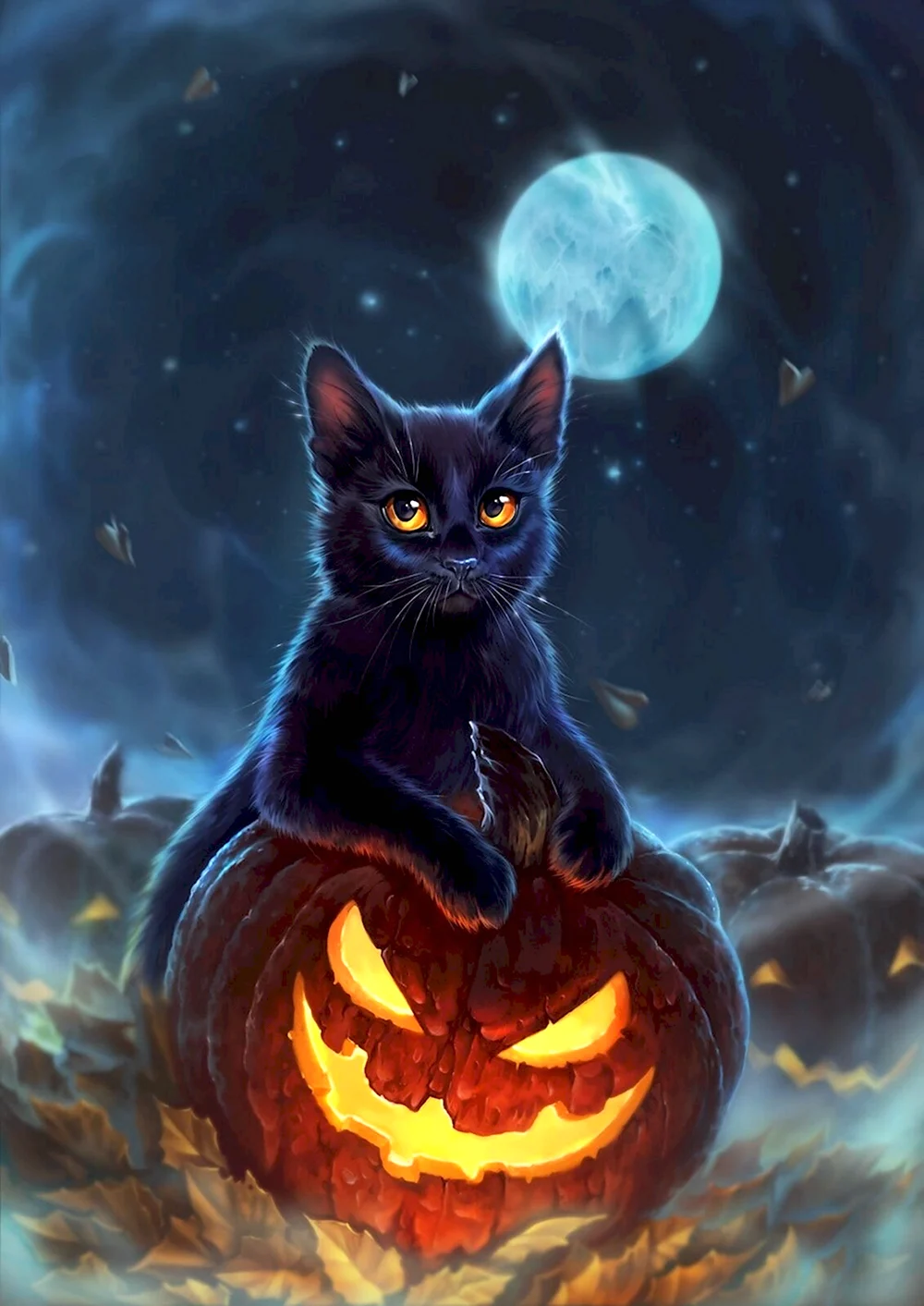 Хэллоуинские коты Воители арт