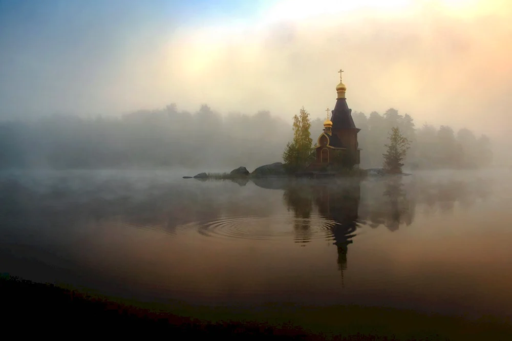 Храм Андрея Первозванного на Вуоксе храм на воде служба