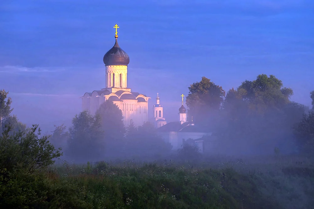 Храм Покрова на Нерли туман