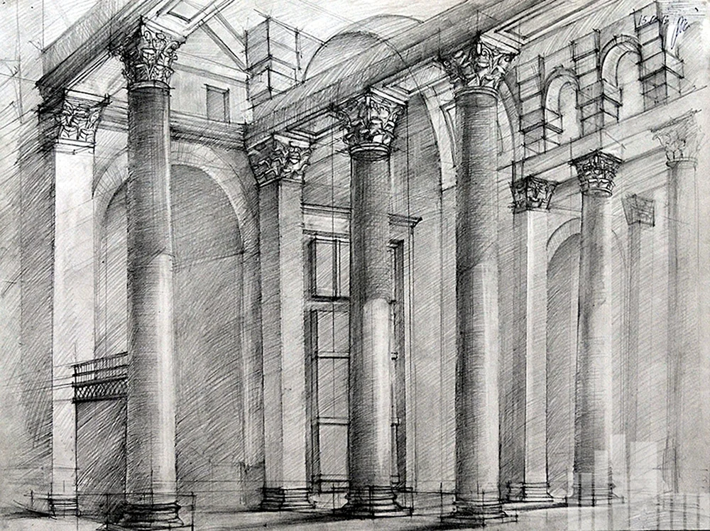 Коринфская колонна Академии художеств Петербург