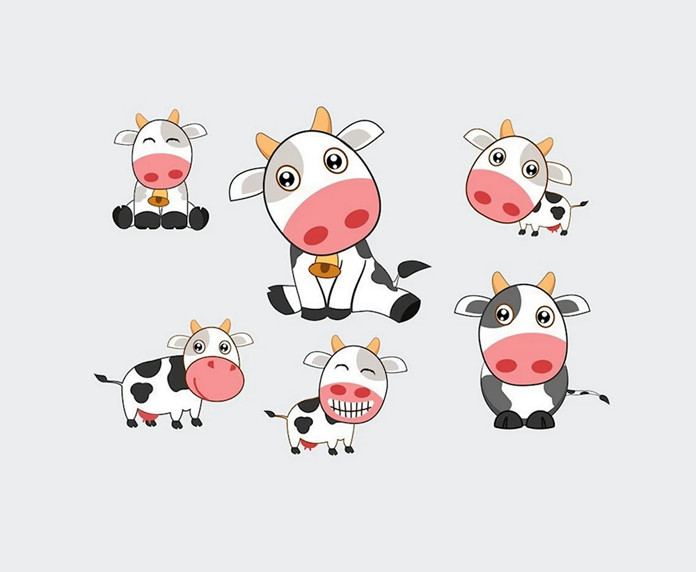Корова мультяшные милые