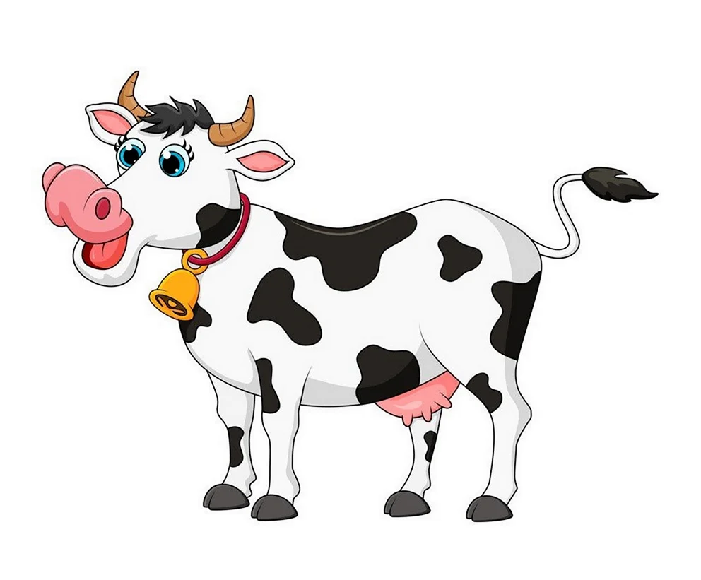 Корова на белом фоне для детей