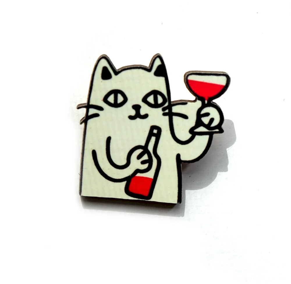 Кот с вином