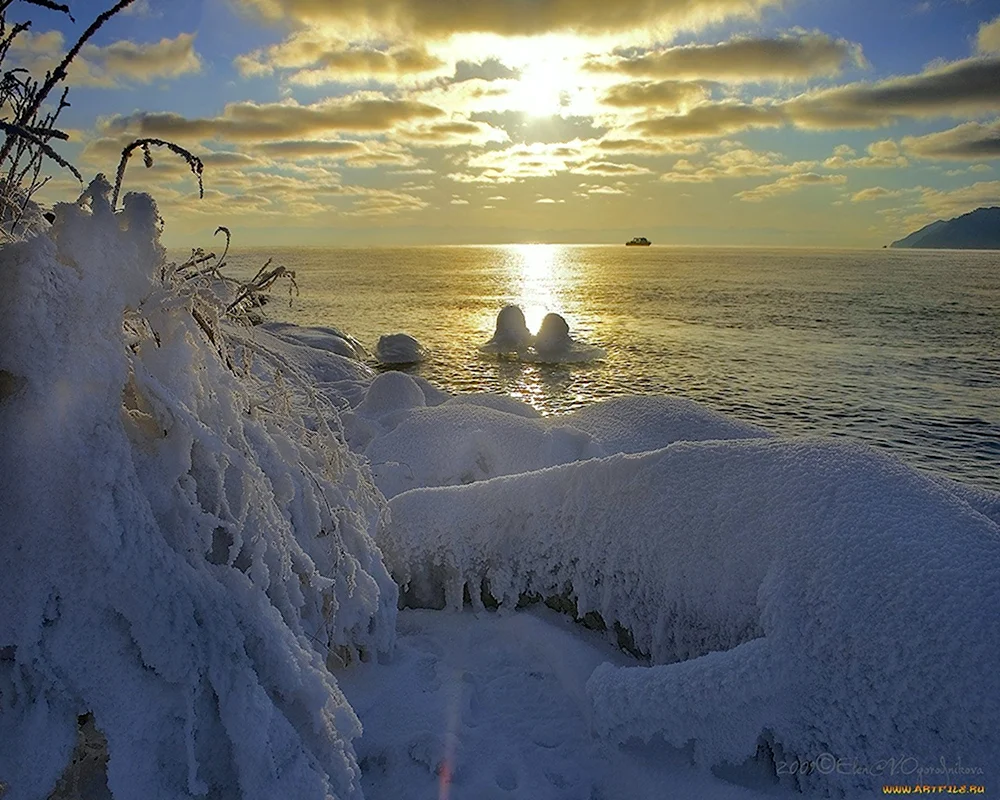 Красивое зимнее море